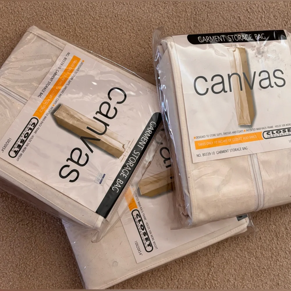 Canvas Garment Storage Bag - White
